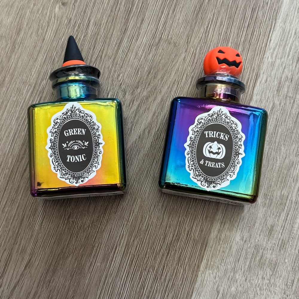 Halloween Potion Bottles decor with Rainbow Finish